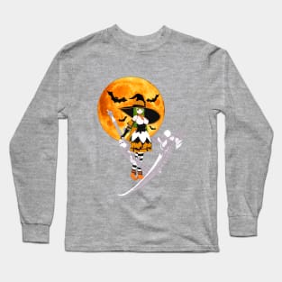 Spooky Halloween Witch Long Sleeve T-Shirt